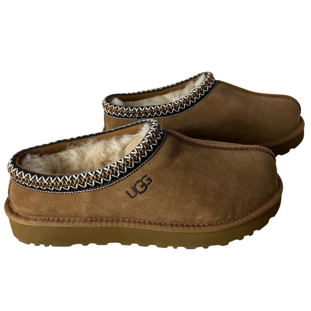 UGG Tasman II Chestnut Suede Shearling Slippers‎ Womens 10 NEW